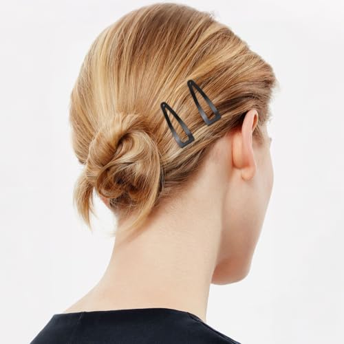 10 Pcs Double Grip Hair Clips, Sightor Metal Snap Hair Clips Hair Barrettes for Women Hair Making Salon Supplies Hair Accessories (Black) - color: Black