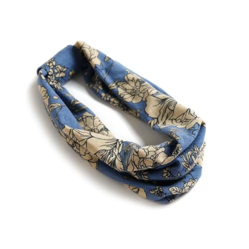 Boho Headband Fashion Wide Headband Knoted Turban Yoga Workout Head Bands Hair Accessories For Women (flower3, Pack of 1) - color: flower3, size: 1 Count (Pack of 1)