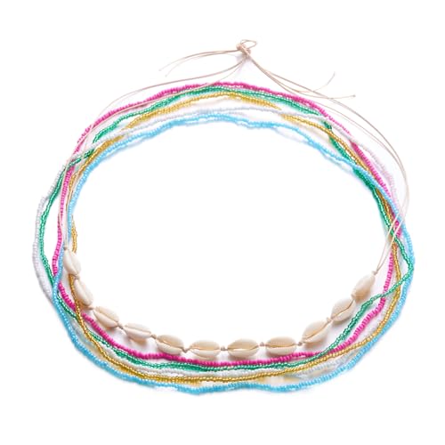 Boho Waist Beads Chains Set Colorful Summer African Belly Chain Elastic Waist Beads for Weight Loss Body Chains Bikini Beads Jewelry for Women - color: ColorsA 6pcs