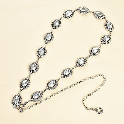 Luvatar Fashion Metal Waist Chain Belt Blouse Dress Sweater Chain Belt… - color: Silver-d1