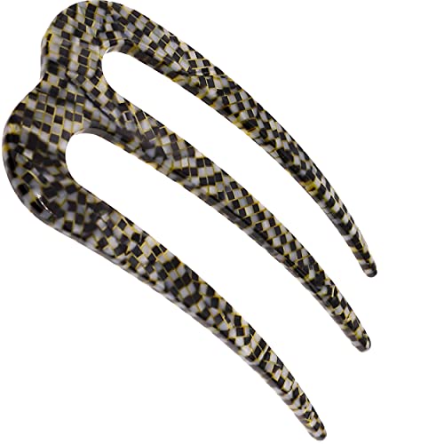 Camila Paris CP2975 French Twist Stick Clip Pins, Opera, Wavy Hair Pin 3-Prong Hair Fork for Girls Spiral Updo Chignon Bun Holder, Flexible and Styling Hair Accessories for Women, Handmade in France - color: 3-Prong Opera