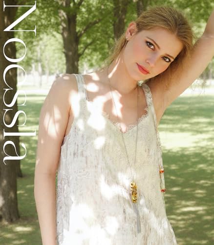 Noessla Boho Long Pendant Necklaces for Women Silver Tassel Long Necklace Sweater Chain Mothers Day Gifts Silver Costume Jewelry for Women - color: 81-Yellow