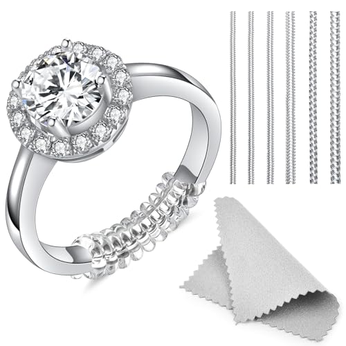 Haiou Ring Size Adjuster for Loose Rings - Clear Invisible Ring Guard, Spacer & Tightener | Sil. Resizer Extender - color: Crystal-Coil