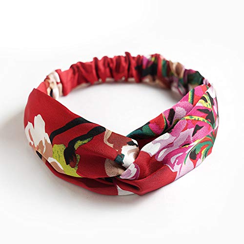 Boho Headbands for Women, Silk Elastic Satin Hairband Vintage Floral Printed Paisley Bandana Fashion Headwraps Hair Band Accessories for Women Girls, 6 Packs