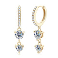 14K Gold over S925 Sterling Silver Long Tassel 0.8ct Diamond Hinged Hoop Earrings, VVS1 D-Color Drop Earrings Luxurious Gift for Anniversary - color: Yellow Gold