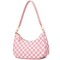 KKXIU Shoulder Bag for Women Cute Hobo Purses and Handbags Retro Clutch Underarm Purse | Cute - color: Pink&white