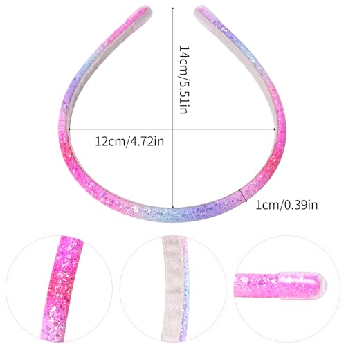 Fishdown Glitter Headband for Girls Women Sparkle Headband Accessory Set of 10 - color: Color-6