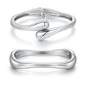 Chunky Gold Bangle Bracelets for Women Trendy 14K Gold Plated Cuff Bracelets Stack, Dainty Gold Bracelet Sets Non Tarnish Fashion Jewelry Gift - style: 2pcs-Silver-WaveTwinDrop