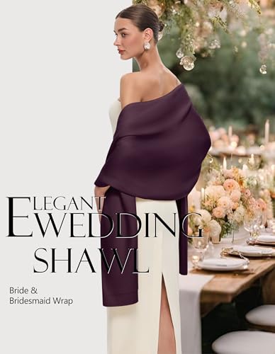 PULI Women's Pashmina Shawl Wraps for Evening Dress Large Scarf Blanket Long Wedding Bridal Winter Warm Shoulder Wrap - color: Burgundy