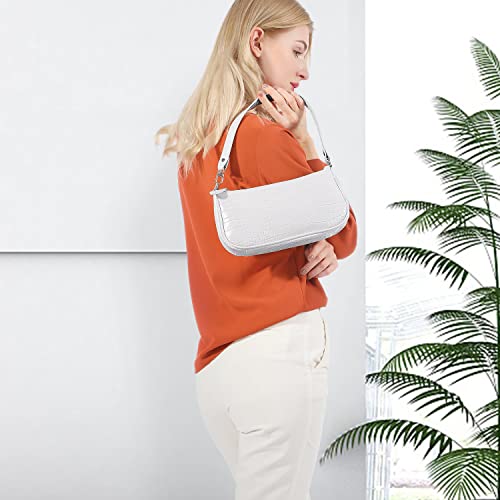 Loiral Small Purse for Women, Retro Classic Tote HandBag Shoulder Bags Clutch Purse - color: 1 White