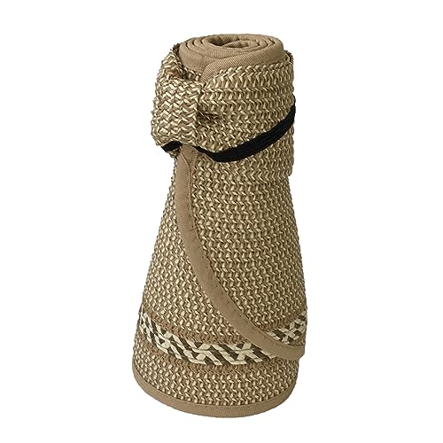 Magid Packable Wide Brim Straw Sun Visor Hat, Roll-Up Design with Contrast Stitch, Toast - Perfect for Sun Protection