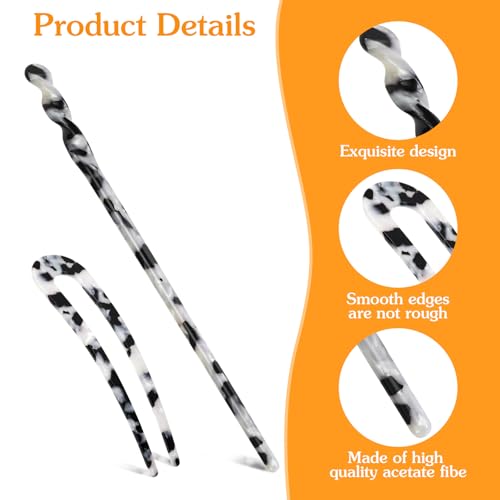 10Pcs Hair Sticks, Acetate Vintage Hair Chopsticks for Women, 6 PCS Hair Chopsticks and 4 PCS U Shaped Hair Forks