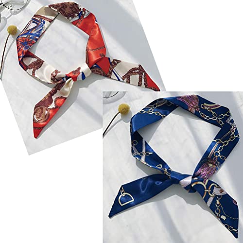 kcctoo 2/6/10Pack Scarf Bags for Women Handbag Scarfs Band Hair Neck Scarves Fashion Gifts - color: 2pcs - Blue