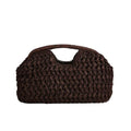 Women's handmade woven handbag beach vacation handbag straw crossbody bag - color: Brown