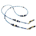 Damanse Beaded Glasses Chain,Eyeglass & Sunglass Strap For Women Stylish - color: Blue Tiger's Eye Design