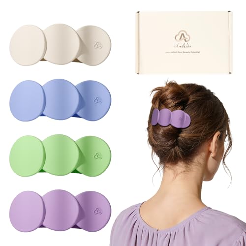Medium Flat Hair Clips for Women, French Claw Clips Strong Hold for Thick & Thin Hair, Duckbill Hair Clips Non Slip for Driving Yoga - Green, Purple, Blue, White, 4pcs - color: Green, Purple, Blue, White