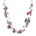 FULU AUTUMN Beaded Statement Necklaces for Women Shell Bead Chunky Collar Necklace Summer Layer boho Costume Jewelry for Her - color: Purple