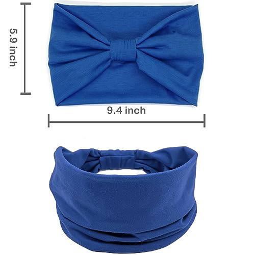 IVARYSS Wide Headbands for Women, Cute Bright Knotted Head Wraps Turbans, Large African Style Head Bands Hair Accessories, 6 Pack - color: Bright Color