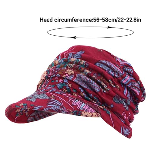 XYIYI Women Cancer Headwear Soft Chemo Beanie Baseball Cap - color: Red Flower