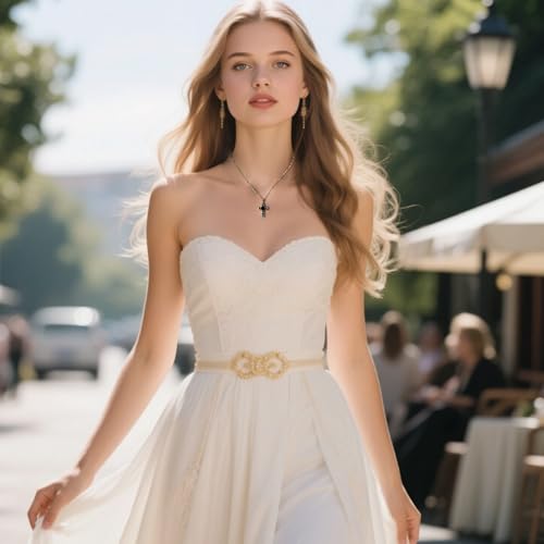 14K Gold Plated Cross Pendant Necklaces for Women Trendy, Dainty Choker CZ Cross Necklace Non Tarnish,Simple Tiny Cross Necklace for Jewelry Gifts - style: Heart-Gold