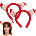 Christmas Headband Cute Santa Claus Headbands for Women Smiling Santa Claus Costume Hair Accessories Winter Christmas Head Bands Fashion Holiday Hairbands Xmas Fashion Accessories for Women 2 Pack