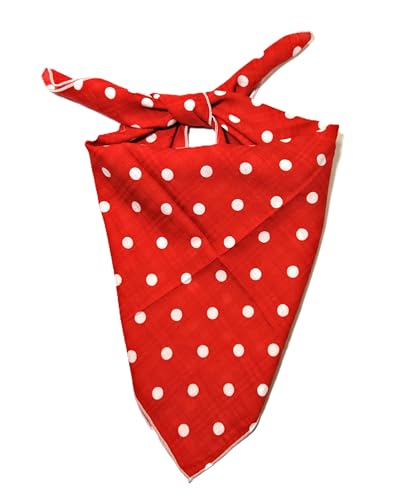Shanlin Unisex Floral Cotton Square Scarf Bandanas 22x22 inch - color: Dots-red