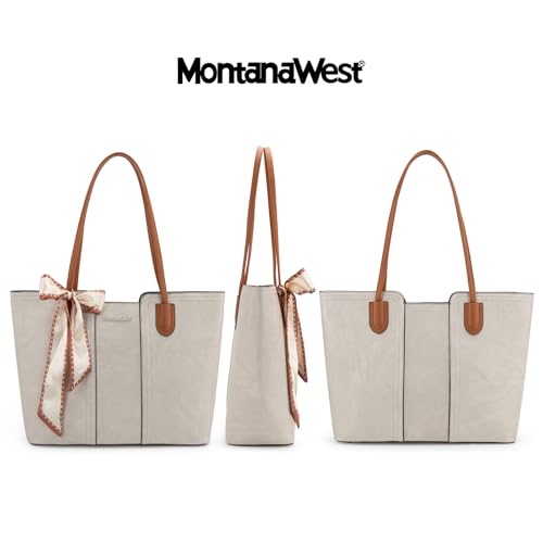 Montana West Tote Bags for Women Top Handle Satchel Purses - color: Ivory Beige