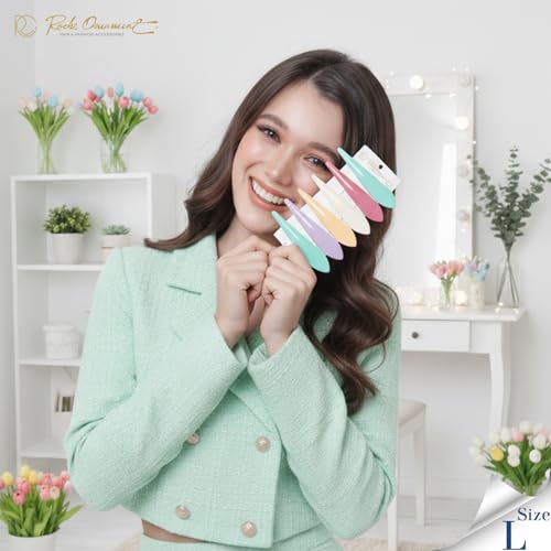 RC ROCHE 6 Pcs Duck Bill Alligator Hair Clips for Women Sectioning Flat Claw Long Thick Hair Inner Teeth Curved Styling Jaw Strong Secure Grip Salon, Large Pastel Multicolor - color: (Large) Pastel