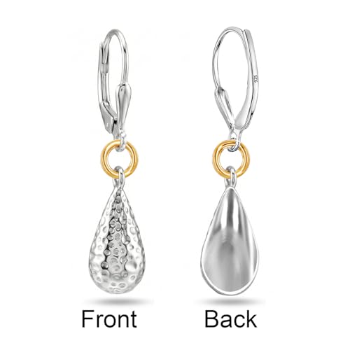 LeCalla 925 Sterling Silver Drop & Dangle Earrings for Women | Handmade Hammered Textured Drop Dangle Earring Jewelry | Women's Hammered Earrings Jewelry for Gift Mom Wife - color: Hammered Teardrop