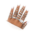 FAXHION 24-60 Pcs Gold Stackable Rings for Women, Knuckle Rings Chunky Gold Ring Set Dainty Stacking Cute Rings, Multiple Sizes Cute Jewelry Set Gift - style: Silver-24 Pcs