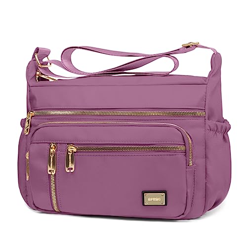 NPBAG Crossbody Bag for Women, Shoulder Purse Handbag Messenger Bag, Trendy Pocketbooks, Waterproof and Multi-Pockets - color: Plum