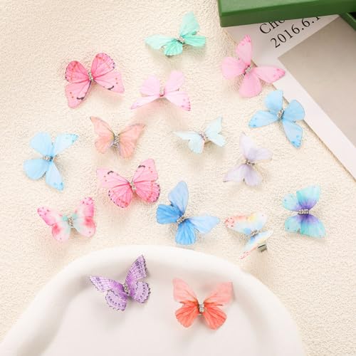20Pcs Butterfly Hair Clips, Small Hair Clips for Teens Women Y2K Glitter Hold Hair Jaw Clips Cute Hair Clips Headwear Gifts (Dreamy Style) - color: Dreamy Style