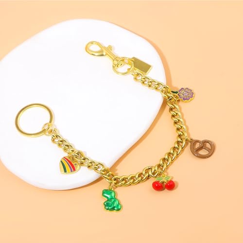 Bag Purse Charms Chain for Handbags Women's Pants Wallet Gold Link Bag Chain Keychain Y2K Accessories - color: Cherry Dinosaur
