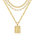 KissYan Gold Layered Necklace Set for Womens, 14K Gold Plated Initial Letter Pendant Necklaces Paperclip Snake Choker Alphabets from A-Z Figaro Chain Jewellery Gift - color: 3PCS, style: G