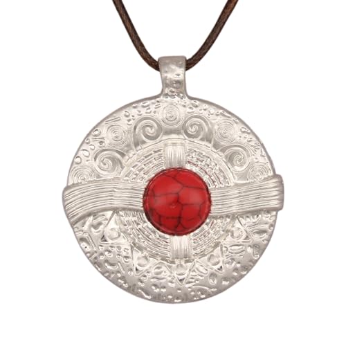 JAOYU Boho Necklace for Women Large Pendant Necklace Boho Long Choker Leather Gold Necklace Vintage Earthy Jewelry Trendy - style: Boho Chunky Necklace