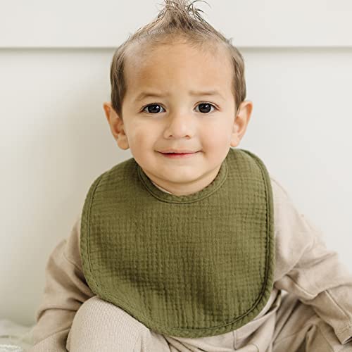 Konssy Muslin Baby Bibs 8 Pack Baby Bandana Drool Bibs Cotton for Unisex Boys and Girls, Soft Absorbent Set for Teething and Drooling - color: Grey