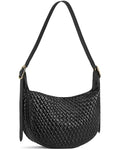 BOSTANTEN Purses for Women Crescent Crossbody Bag Vegan Leather Shoulder Hobo Handbag Adjustable Strap - color: Small Black