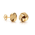 LeCalla 925 Sterling Silver Knot Stud Earrings Jewelry | Italian Design Love Knot Stud Earring | Celtic Knot Stud Earrings for Women - color: Yellow Gold Love_Knot