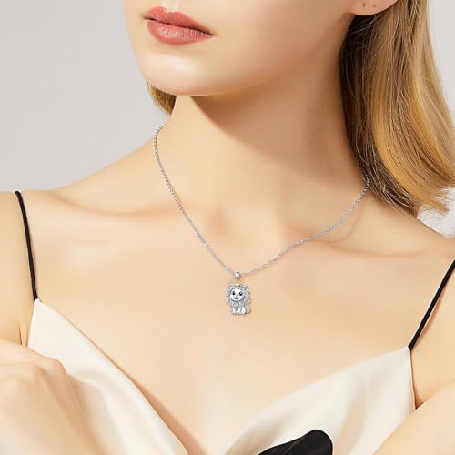 925 Sterling Silver Animal Necklaces Lion/Cat/Phoenix/Bunny/Koalas Necklace Adjustable Chain Animal Lover Pendant Jewelry for Women Men - style: Lion