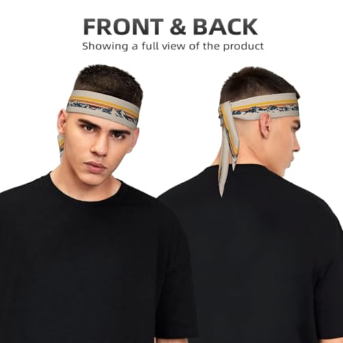 Sports Tie Headband Bandana Running Athletic Sweat Band Elastic Adjustable Sport Head Tie for Men Women Head Ties Ninja Tie Headbands Tennis Sweatbands Soccer Basketball Teams Running Head Band - color: Snow mountain