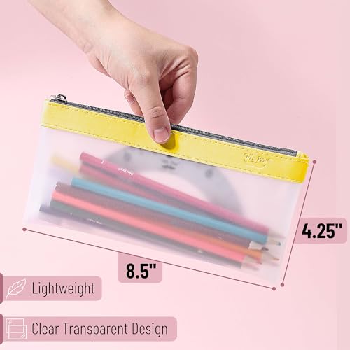 Mr. Pen- Clear Pencil Pouch, 8.50"x4.25", 3 Pack, Durable TPU Material | Medium Water-Resistant Pencil Bags with Smooth Zipper, Multipurpose Clear Pouch for Stationery, School, Office - color: Autumn, size: 3 Pack, Medium