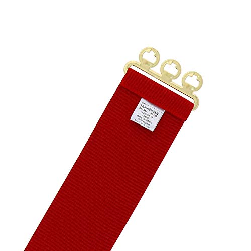 FASHIONGEN - Wide Waist Elasticated Woman Belt Made in France, GLORIA - color: Dark Red (Golden Buckle), size: Small / waist size 28 to 30