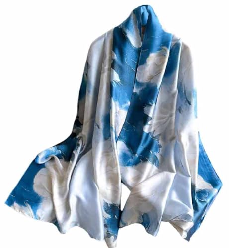 Acotavie Scarfs for Women Dressy Fashion Scarves Long Floral Pattern Scarf Lightweight Sunscreen Shawls - color: C035
