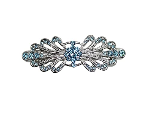 Faship Aqua Small Mini Floral Hair Barrette Clip - color: Aqua
