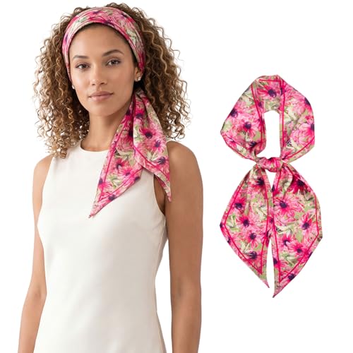 RIIQIICHY Hair Scarf for Women Like Silk Scarves Headband Neck Scarfs Twilly Purse Accessories - color: C003