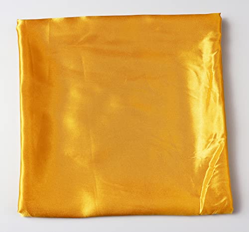 vabovin Satin Head Scarf for Women Solid Color, 35×35 in | Silk Feel Neckerchief, Hair Scarf, Fashion Bandana, Headscarf, Headband, Hair Wrap Sleeping, Daily Fashion Styling - color: 219 Gold Yellow