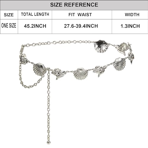 Luvatar Fashion Metal Waist Chain Belt Blouse Dress Sweater Chain Belt… - color: Silver-F51