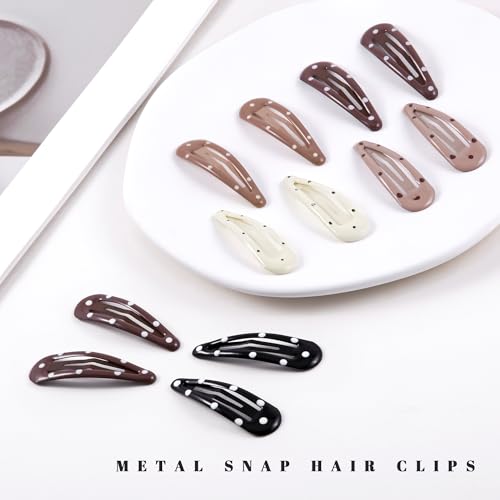 20 PCS Metal Snap Hair Clips Water Drop No Slip Barrettes for Women Bright Small Hair Clips For Thick And Thin Fine Hair,Black Light Yellow Multiple Brown,1.97 x 0.5 In. - color: Black Light Yellow Multiple Brown