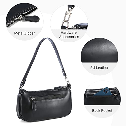 Loiral Small Purse for Women, Retro Classic Tote HandBag Shoulder Bags Clutch Purse - color: 1 Black L