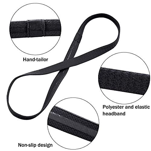 Duufin 20 Pieces Elastic Headbands Non Slip Sport Headband Black Workout Headband Sweatband Fashion Yoga, Running Elastic Sports Headbands for Women, Men and Girls - color: Black